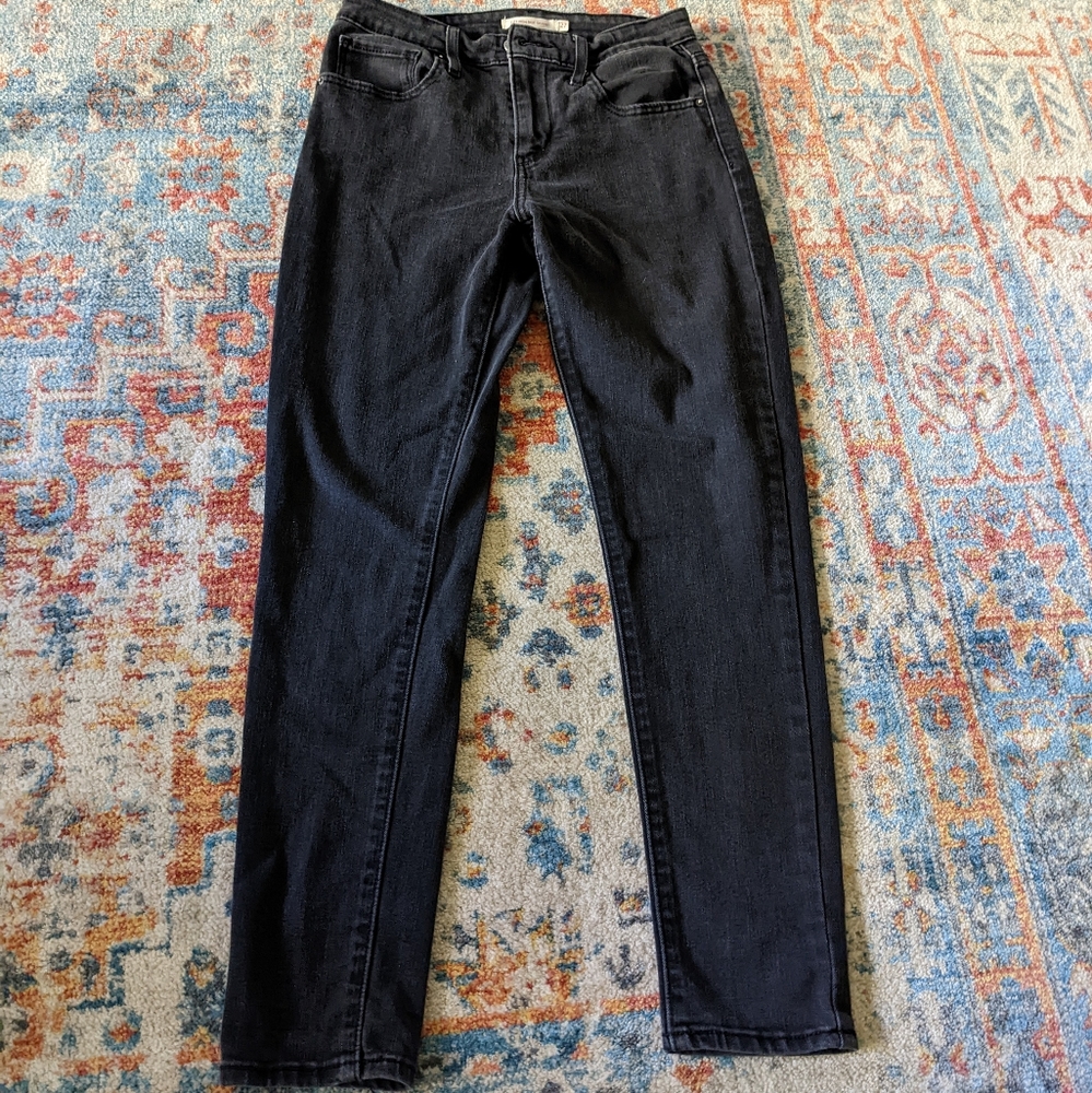 Levi's 721 High-Rise Skinny Jeans Women's 27 Faded Black Charcoal Stretch 197